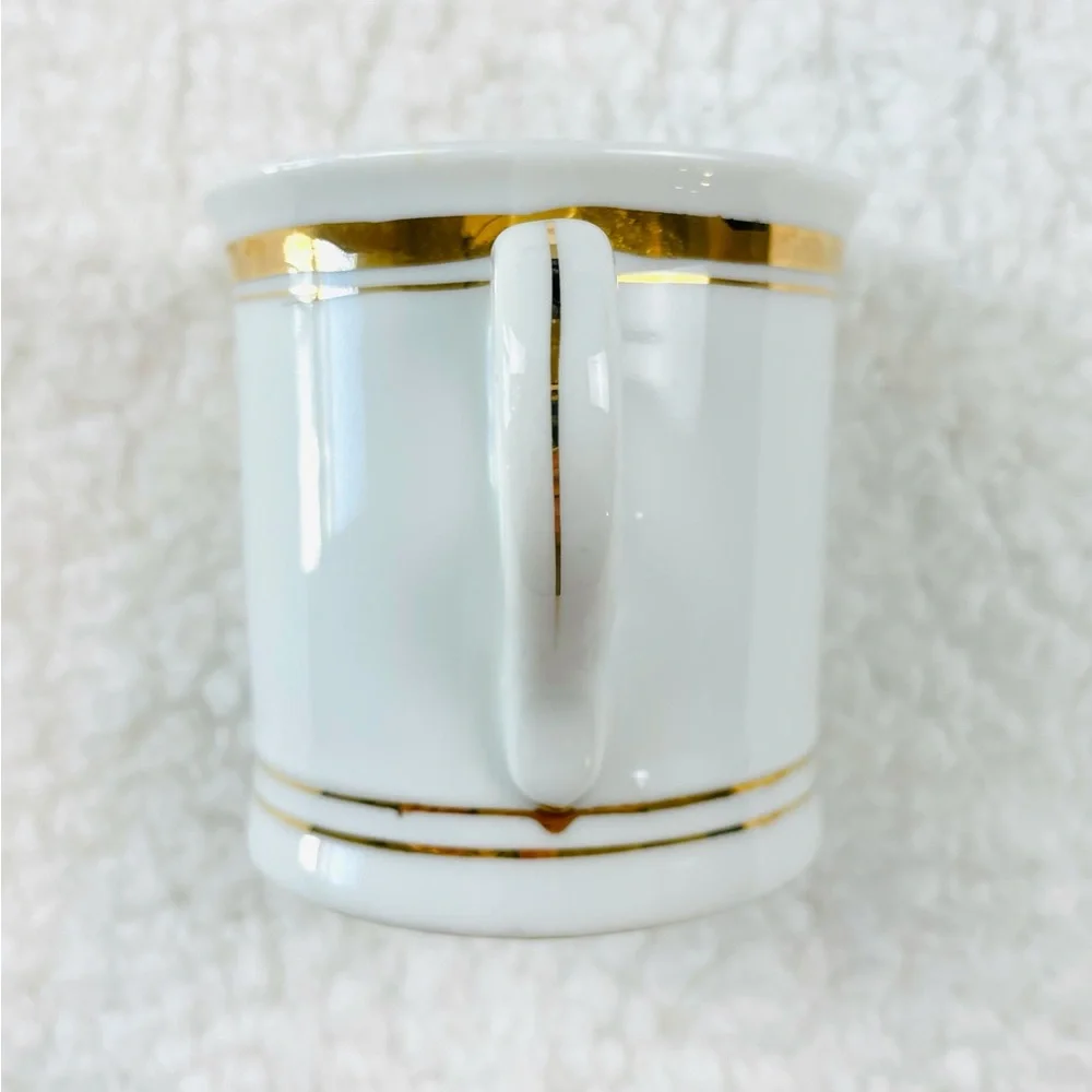 (VTG) TOM & JERRY • Set of 4 White and Gold Tea Cups